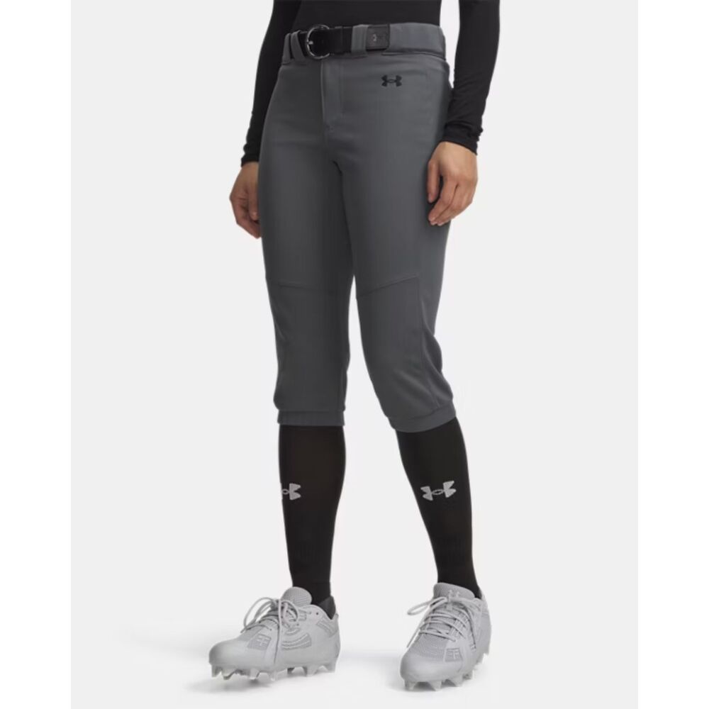 Under Armour Womens UA Utility Softball Pant Dual Knee 1375665 Sz Small Grey NWT